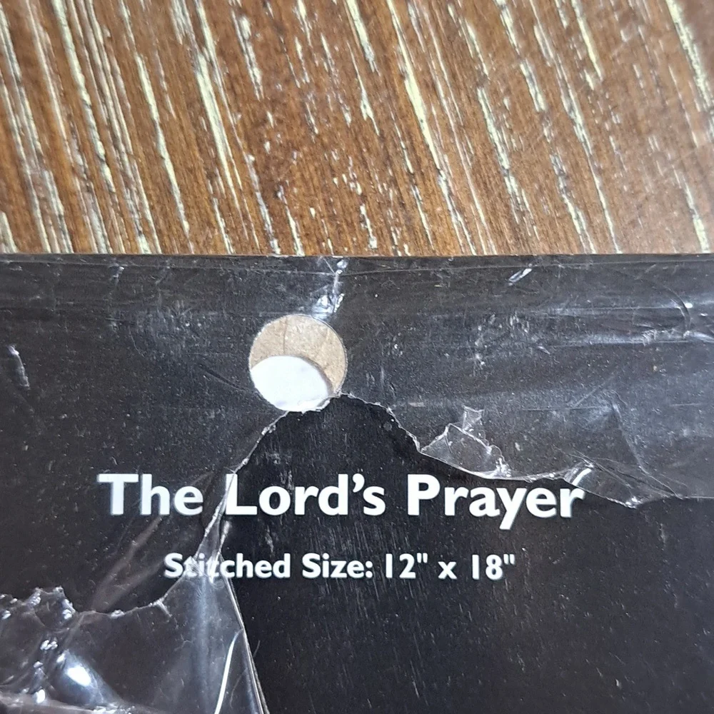 Bucilla Plaid Counted Cross Stitch The Lord’s Prayer Cotton 28 Count Ivory USA